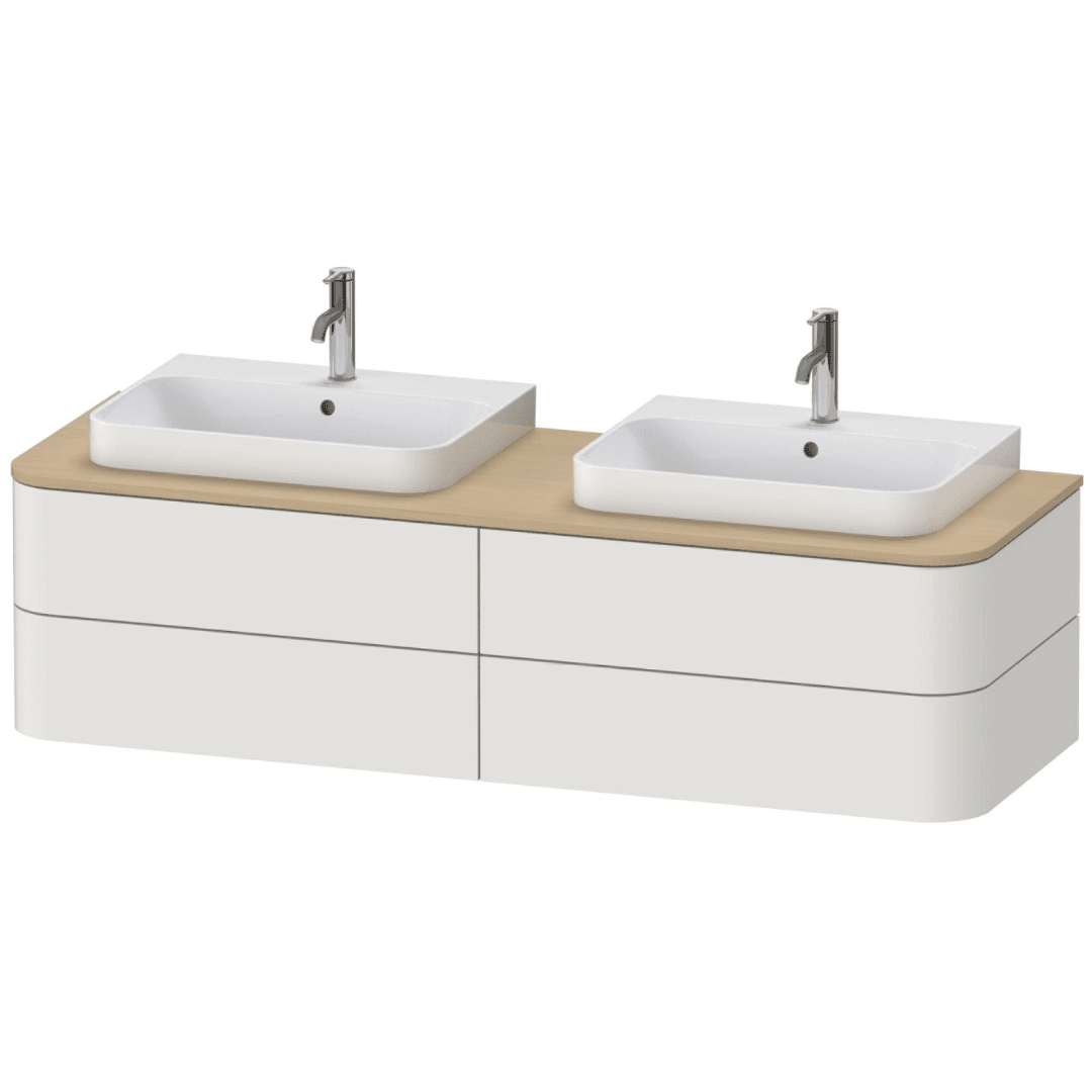 HP4974 B3939 Duravit Happy D.2 Plus Satin Matt Nordic White Vanity Unit 1600x550mm_Stiles_Product_Image