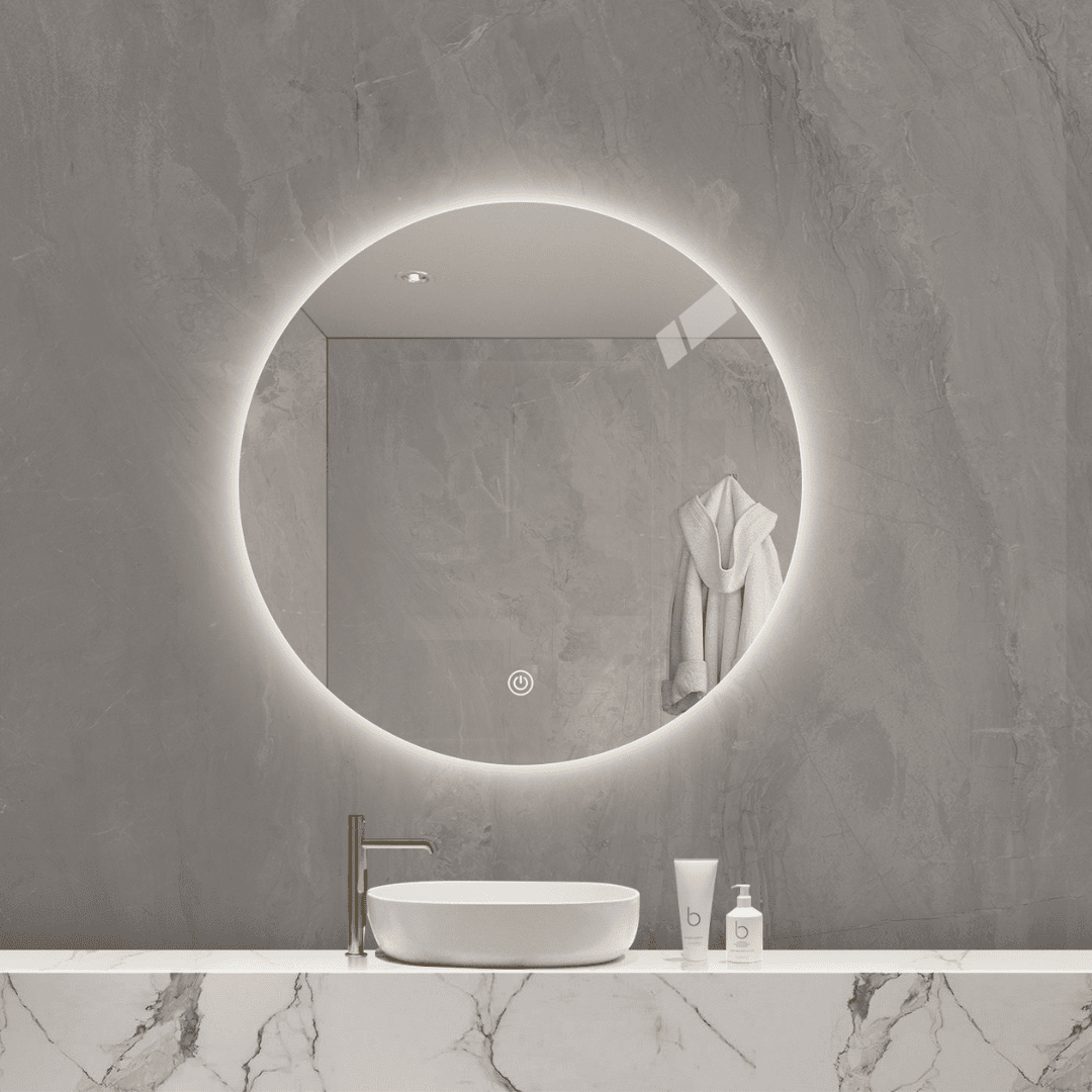 Gio Bella Zara LED Round Mirror Nat light 900mm Rechargable Battery_Stiles_Product_Image