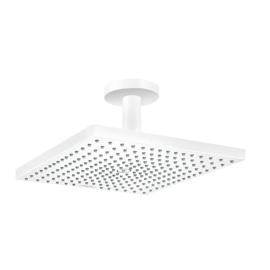 26250700 Hansgrohe Raindance E Matt White Shower Head 1 Jet with Ceiling Connector 300mm_Stiles_Product_Image